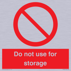 Do not use for storage